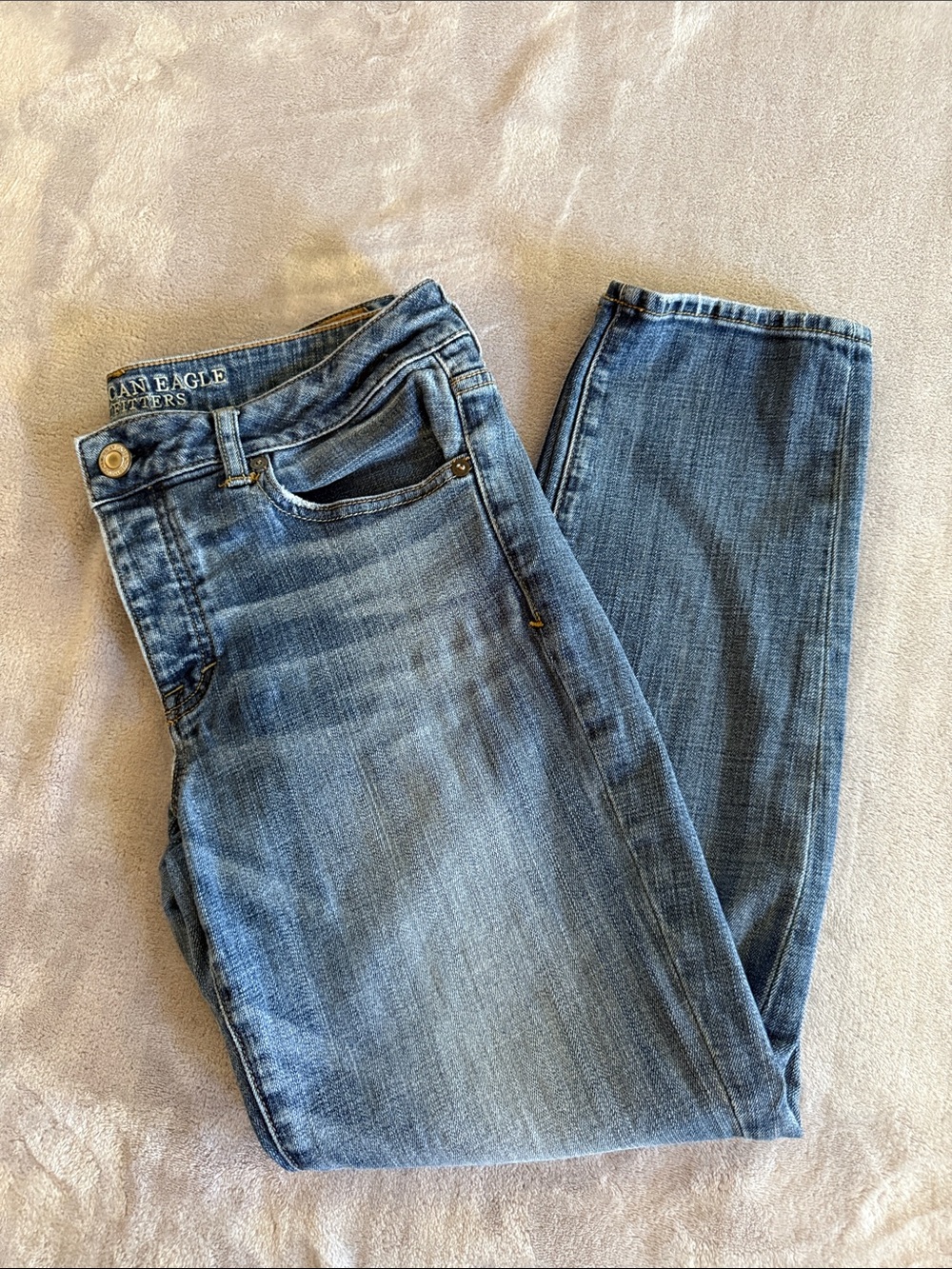American Eagle Outfitters Women's Straight Leg Button Down Jeans